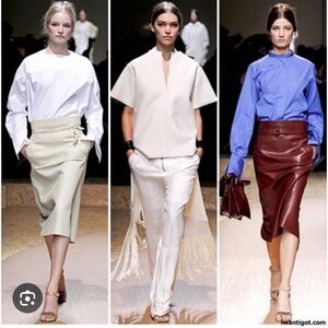 Celine White Zip-Front Pants